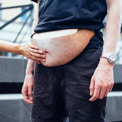Funny Dad Bod Fanny Pack - Creative Beer Belly Waist Bag for Travel and Parties