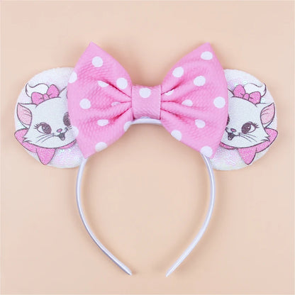 Disney Cartoon Mouse Ears Headband - Sequin Bow Hair Accessory for Girls, Birthday Parties & Cosplay