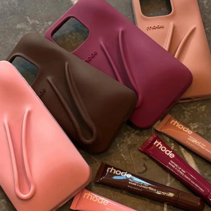 Soft Silicone iPhone Case for 17/16/15/14/13/12/11 Pro Max Plus Air - Lipstick Style Portable Protective Phone Cover