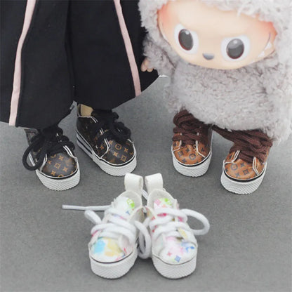 H4x2cm Leather Shoes for 1/6 Scale 15cm Labubu Cotton Doll – Toy Clothing Accessories