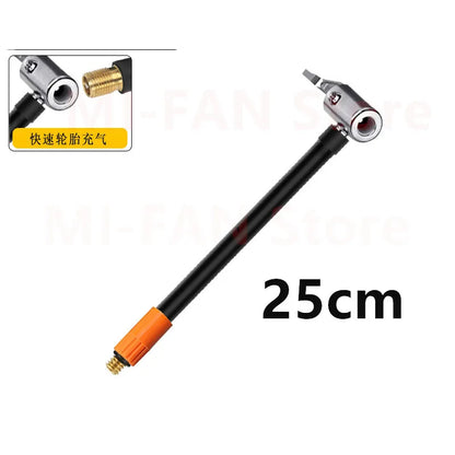 M6 Thread-Locking Air Chuck - Fine-Thread Tire Valve Connector with Air Tube for Integrated Air Pumps