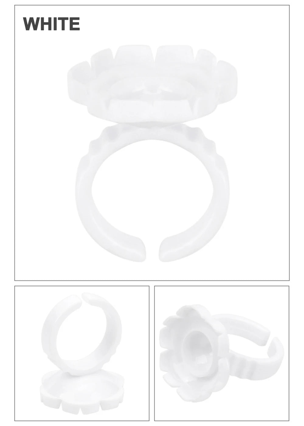AILEISHI 100PCS Disposable Eyelash Glue Cup Rings – Lash Extension Pigment Holder Tattoo Makeup Tools