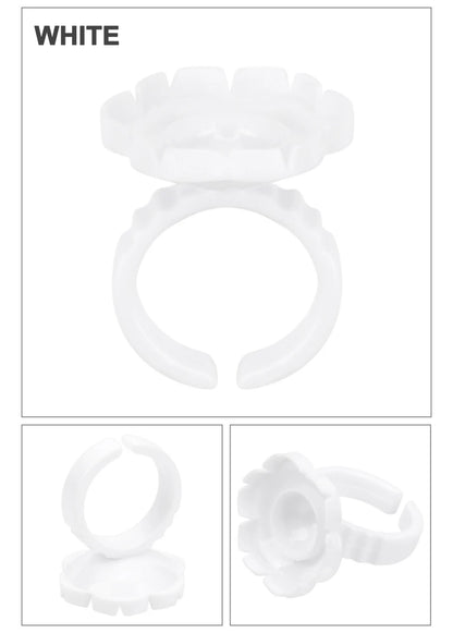 AILEISHI 100PCS Disposable Eyelash Glue Cup Rings – Lash Extension Pigment Holder Tattoo Makeup Tools