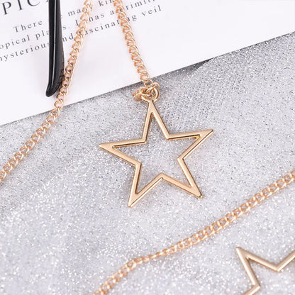 New Fashion Women's Eyeglass Chain - Hollow Star & Pearl Beaded Lanyard for Sunglasses & Reading Glasses, Neck Strap Holder