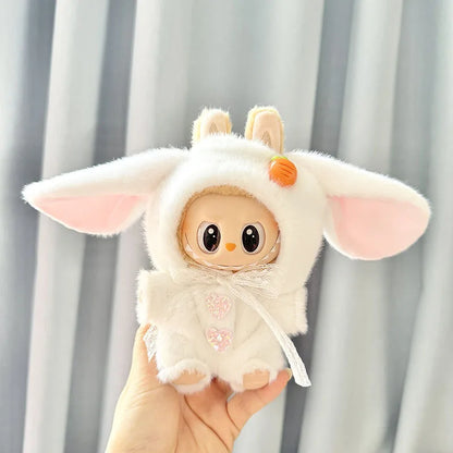 17cm Labubu Idol Dolls Clothes - Kpop EXO DIY Accessories, Cute Mini Plush FEAR Hoodie Se