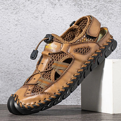 Men's Summer Mesh Sandals - Lightweight Outdoor Roman Clogs & Casual Beach Slippers