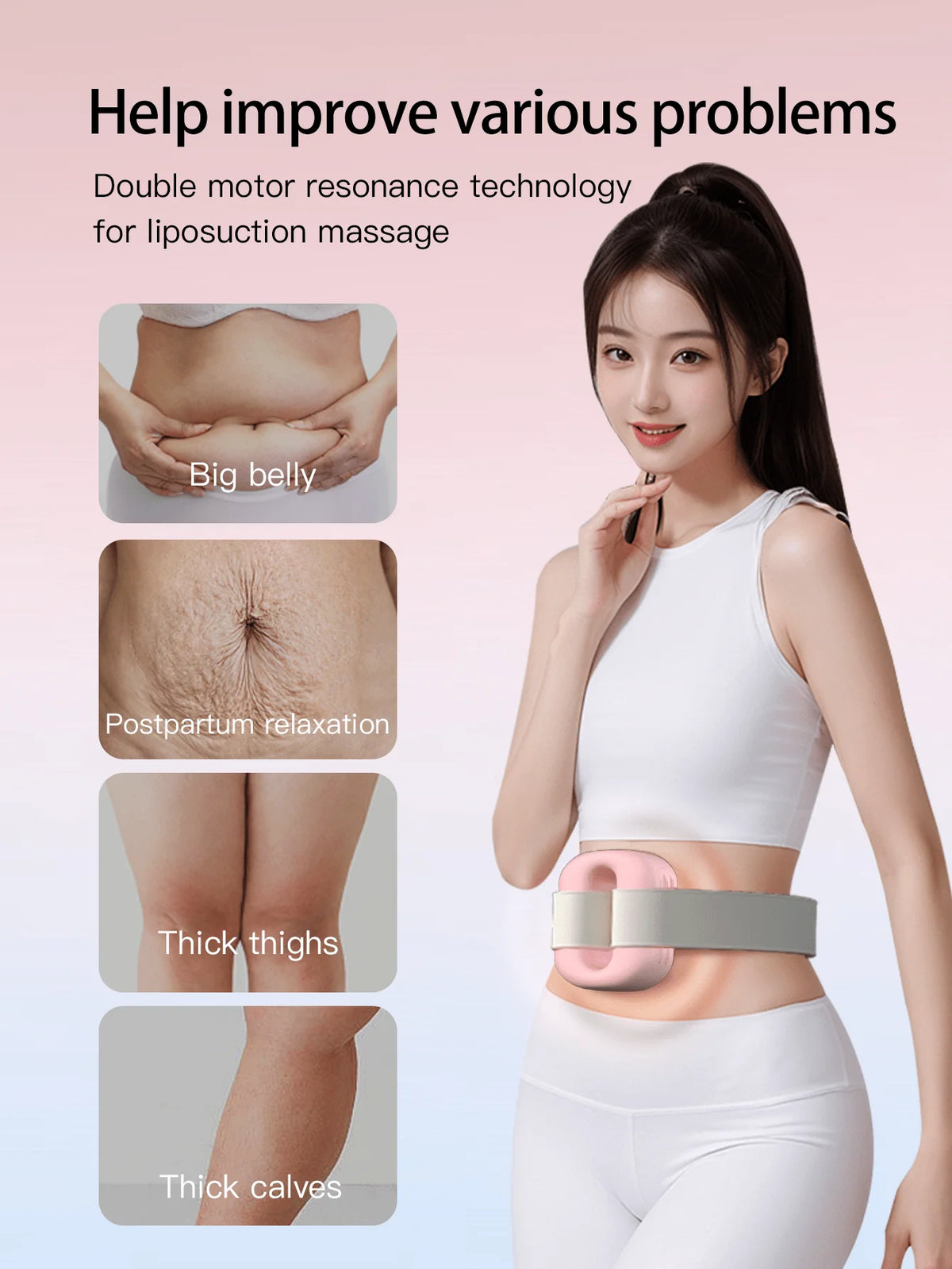 Electric Fascia Ring Massager - USB Rechargeable Hot Compress Waist & Muscle Relaxation Belt Massager