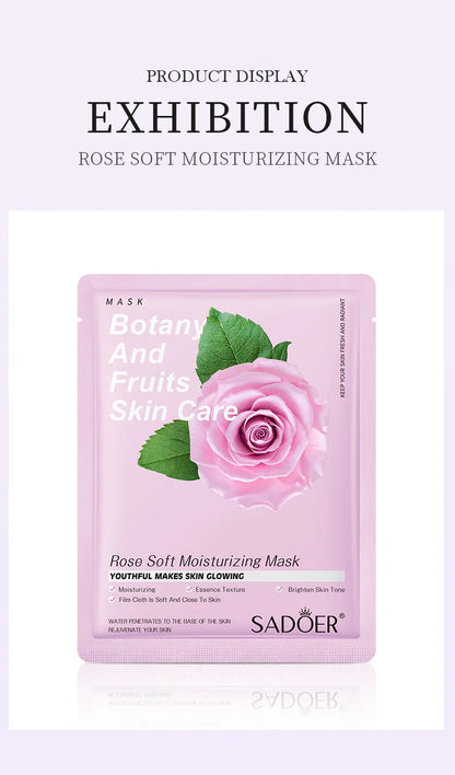 8PCS Natural Plant Facial Masks – Korean Skincare Hydrating, Moisturizing & Firming Face Care Set