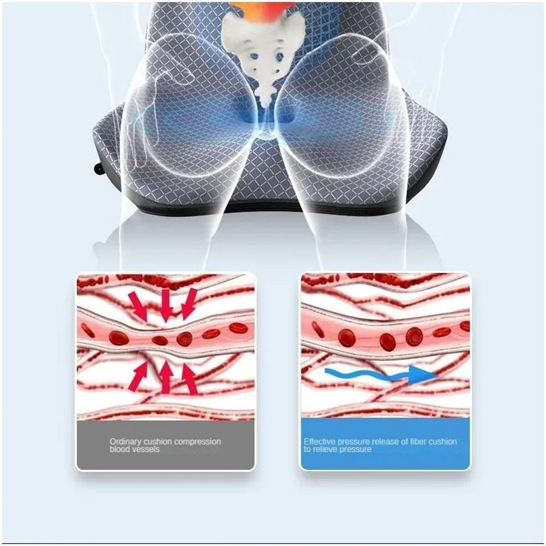 Coccyx Memory Foam Chair Pillow – Orthopedic Seat Pad for Office, Car & Tailbone Pain Relief, Hemorrhoid Treatment Cushion