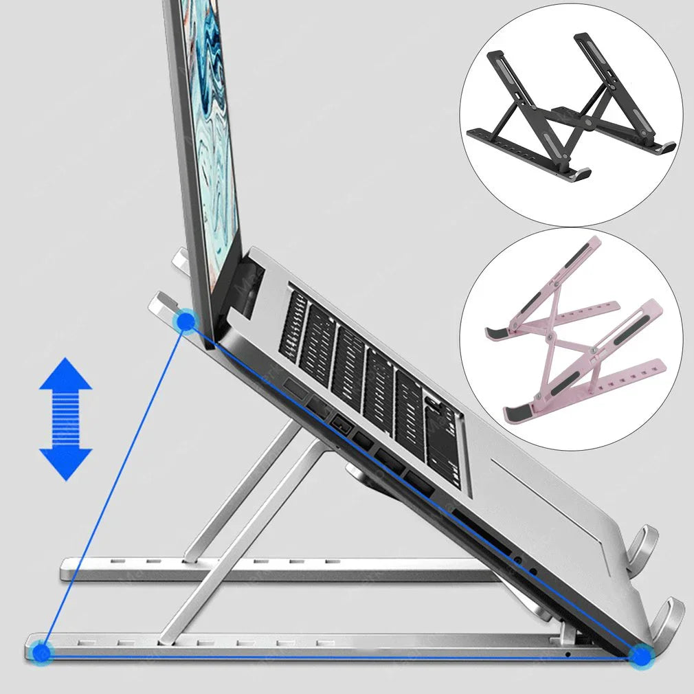 Adjustable Foldable Laptop Stand – Portable Notebook & Tablet Holder for MacBook, iPad & Computer Monitor Desk Support