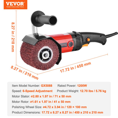 VEVOR Burnishing Polishing Machine – 6-Speed Electric Surface Conditioning Tool for Wood & Metal