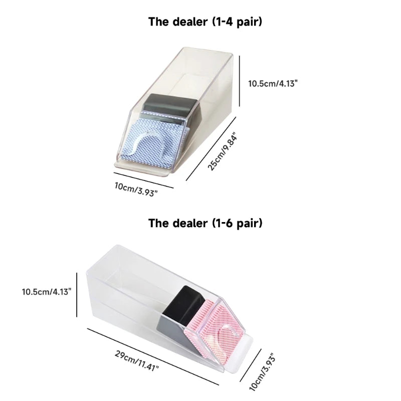 4/6-Deck Acrylic Blackjack Dealing Shoe – Durable Poker Dealer Equipment & Card Game Supply