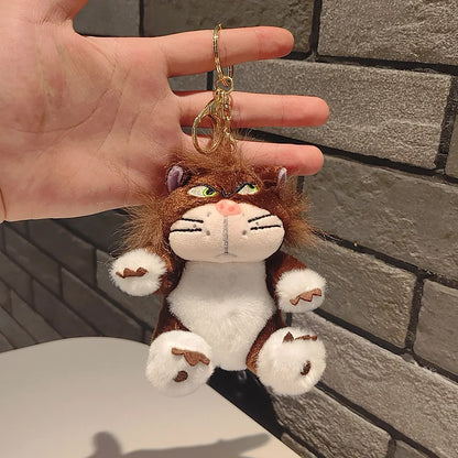 Funny Lucifer Cat Plush Keychain - 12cm Cross-Eyed Kitten Bag Pendant Doll