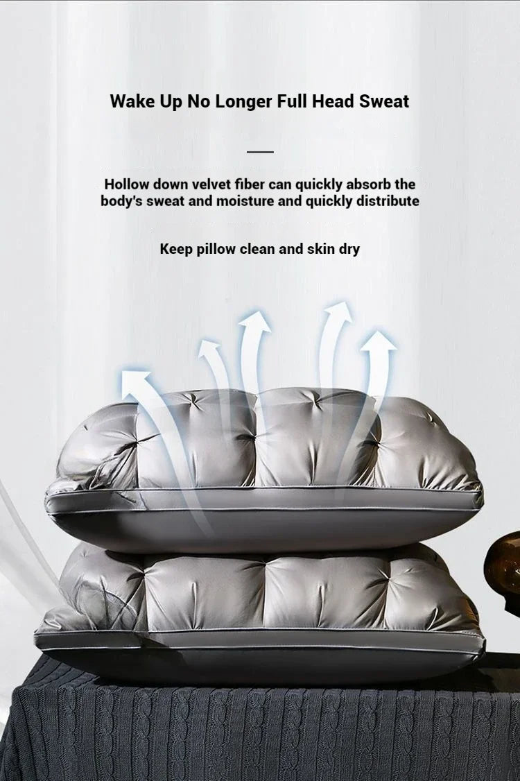 Comfortable Sleeping Pillow – 5-Star Hotel Quality, Soft Three-Dimensional Bilateral Washed Solid Color Pillow