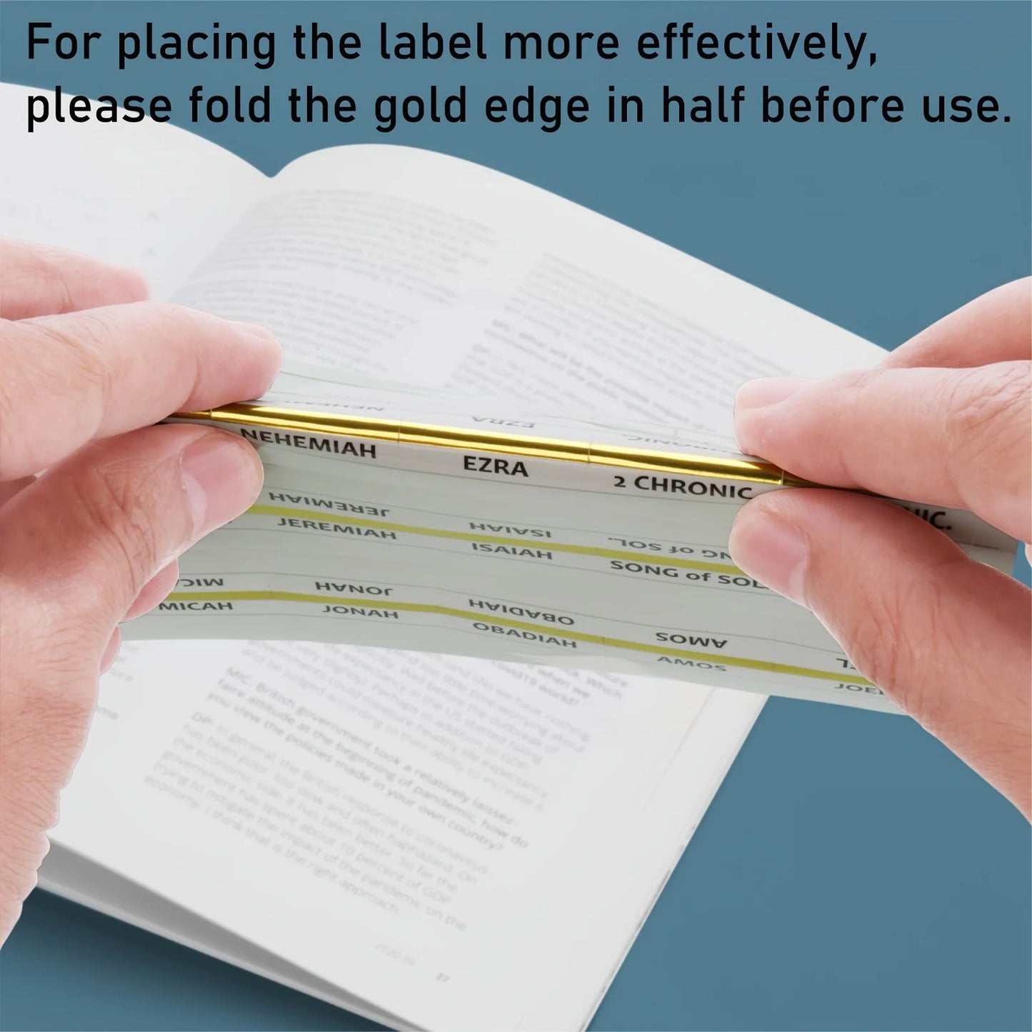 Golden Edged Bible Tabs – Sticky Labels for Old & New Testament, Book Markers and Bible Page Tabs