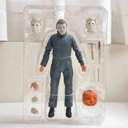Michael Myers Horror Action Figure - Halloween Pumpkin Decor Toy Collectible Gift for Horror Fans