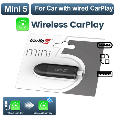 2026 CarlinKit Mini Wireless CarPlay Adapter – Smart Wired to Wireless CarPlay Dongle with WiFi & Bluetooth Auto Connect Car System Upgrade
