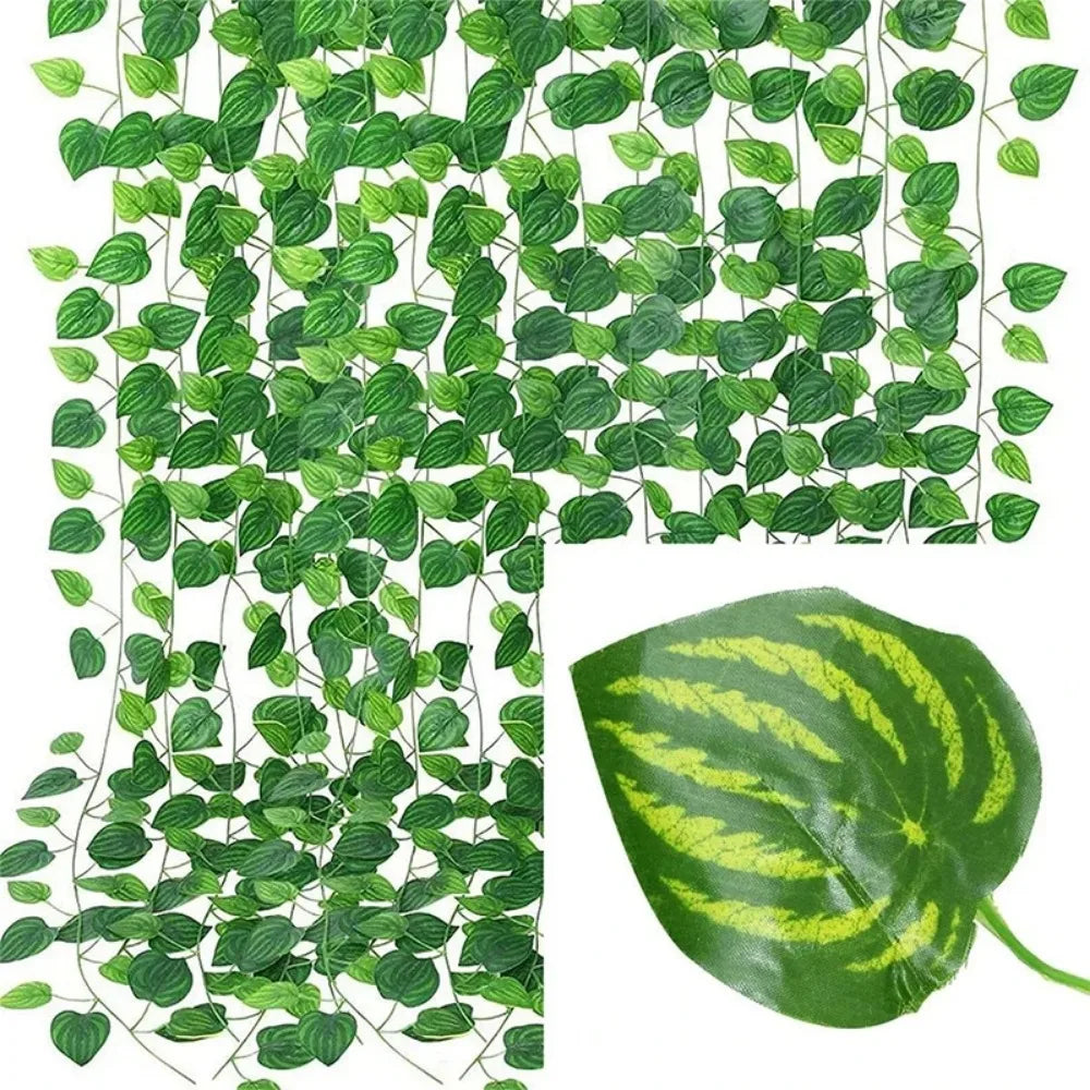 Artificial Ivy Garland - Silk Green Leaf Creeper Vine for Home Decor, Weddings & Hanging Decorations