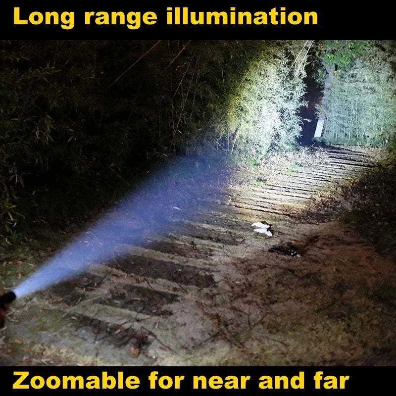 LED Baseball Bat Flashlight: Aluminum Alloy, Focusable & Zoomable, Super Bright Self Defense Torch - Tactical Baton for Emergency Use