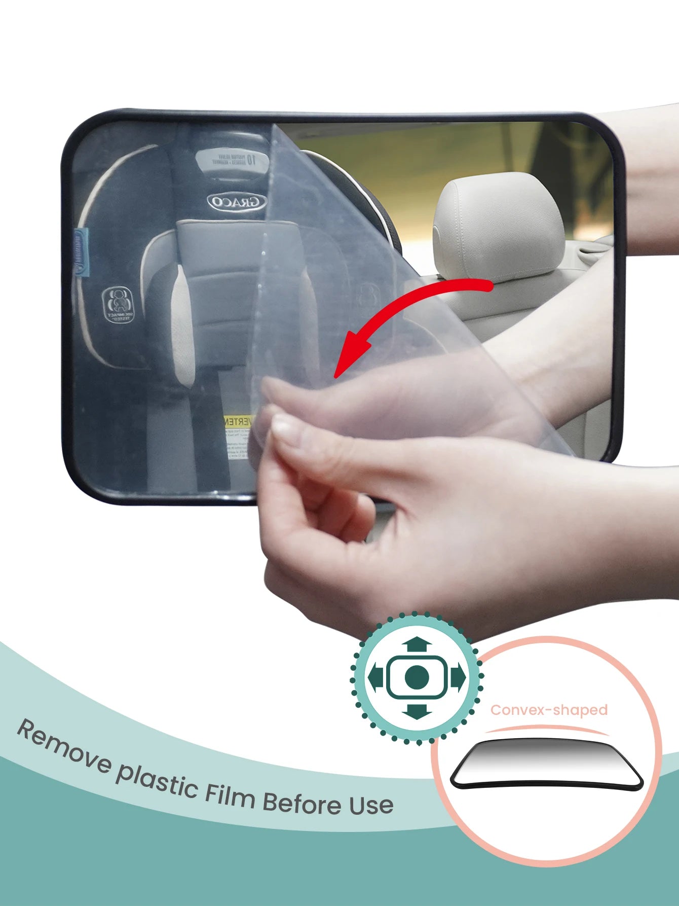 Shatterproof Baby Car Mirror - Crash Tested Rear Facing Infant Safety Mirror with Wide Clear View