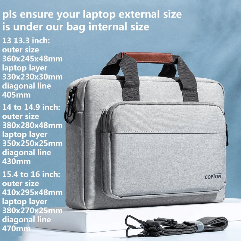 Men's Laptop Bag for 13.3-15.6 Inch Laptops - Compatible with MacBook Air/Pro, HP, Huawei, Asus, Acer, Dell, Xiaomi, Lenovo, Shoulder Handbag and Briefcase