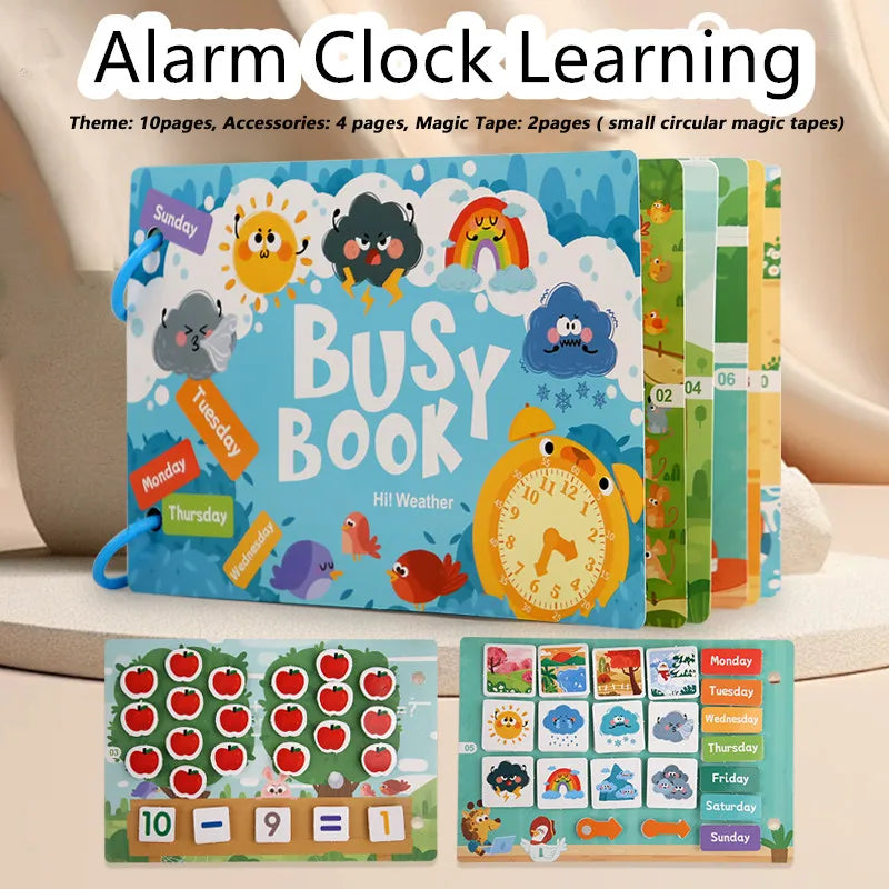 Kids Busy Book – Interactive Learning Sticker Book with Animals, Vehicles & Dinosaurs, Matching Numbers & Letters Activity Toy