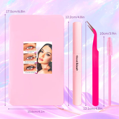 720/200pcs Eyelash Extension Kit – Fluffy Wispy Lash Clusters with Bond & Seal, Tweezers & Tools for Thick Volume DIY Lash Extensions