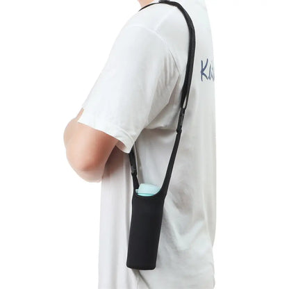 Insulated Water Bottle Carrier Bag - Adjustable Shoulder Strap Neoprene Bottle Cover Pouch for 550ml 750ml 1000ml 1500ml Bottles