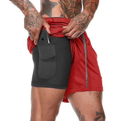 Men’s 2-in-1 Sports Shorts — Double-Layer Running, Gym & Fitness Shorts for Summer