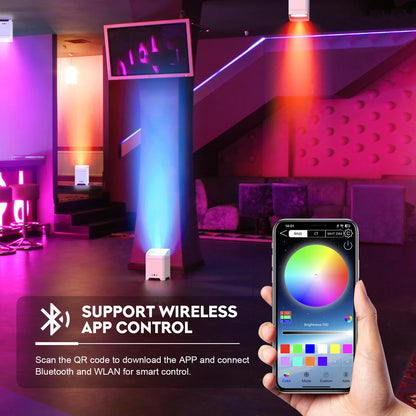 RGBWA+UV LED Par Light - 6x18W Rechargeable Wireless DMX Stage Lights with Carrying Bag