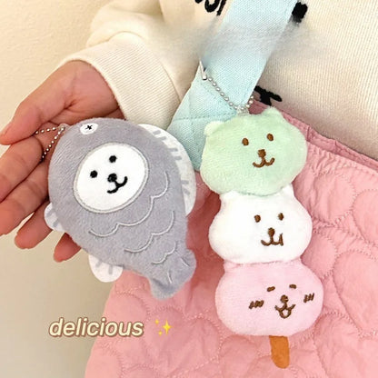 Cute Food Plush Pendant Bag Keychain - Creative Decorative Hanging Charm 1/3 Pcs