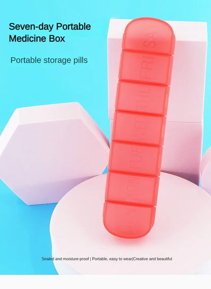 Weekly Medicine Pill Box – Mini Portable 7-Grid Organizer, Pill Case & Tablet Storage Container