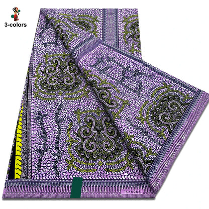 Newest African Ankara Wax Fabric - 100% Cotton Soft Dutch Hollandais Pagne Print for Dresses & Sewing