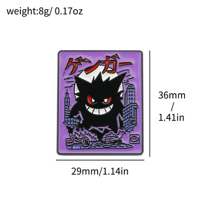 Gengar Cartoon Enamel Brooch — Anime Lapel Pin for Backpack Accessories, Fan Collection & Jewelry Gift