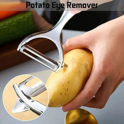 Stainless Steel Vegetable Peeler - Multi-Function Potato, Carrot & Fruit Peeler Kitchen Tool
