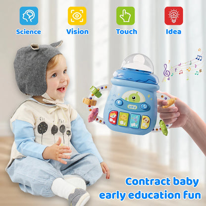 Baby Musical Teether Rattle – Soothing Vocal Music Toy with Pacifier Design for Babies 6 Months+