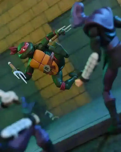 Four New NECA Anime Action Figures – Leonardo Teenage Mutant Ninja Turtles Pizza Club Model Figurines for Toys & Shelf Display