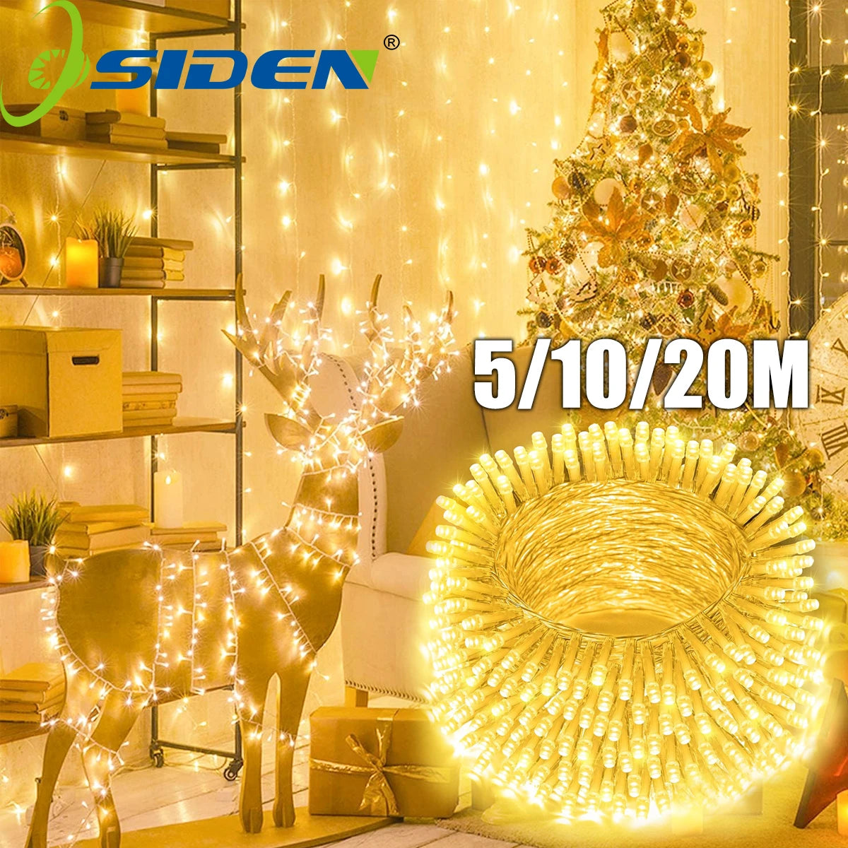 LED Waterproof Christmas Fairy Lights – 5/10/20M Outdoor String Lights for Garden, Tree, Home, Halloween, and Holiday Decoration
