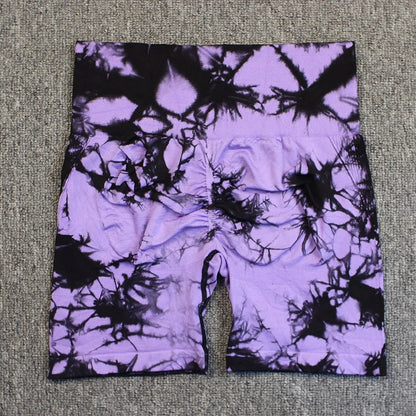 Women’s Yoga Shorts — High-Waisted Tie Dye Seamless Cycling & Running Sports Workout Gym Shorts S-XL