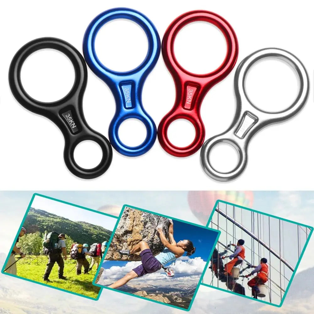 35KN Rock Climbing Descender – Figure 8 Rope Device for Downhill & Climbing Gear Equipment