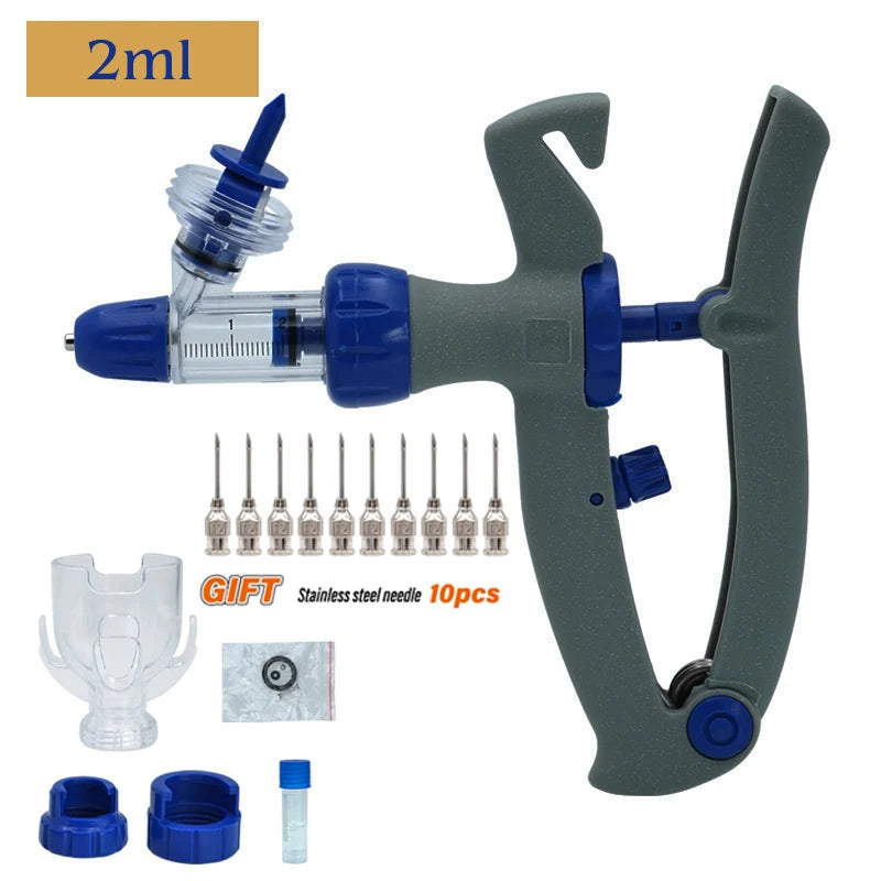 Automatic Veterinary Syringe 1ml/2ml/5ml — Adjustable Continuous Injection for Livestock, Pigs, Cattle, Sheep
