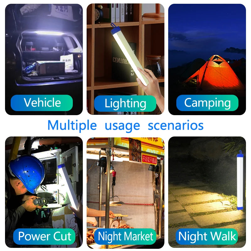 LED Rechargeable USB Lamp Tube – 5V Portable Magnetic Emergency Light for Camping, Outdoor, Vehicle & Night Market Use