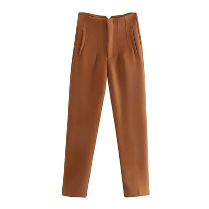 Women High Waist Office Pants - Fashion Formal Pencil Trousers for Workwear Business & Casual Outfits