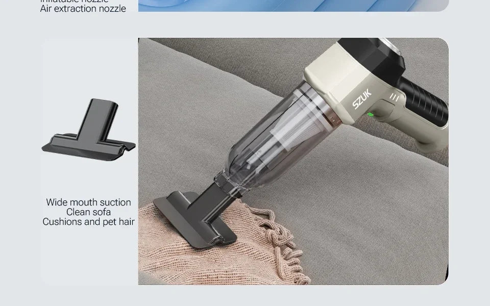 SZUK 9998700PA Car Vacuum Cleaner – Strong Suction Cordless Handheld Portable Cleaning Machine