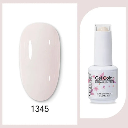 Clou Beaute 15ml Gel Nail Polish Set – Red Black White Green Neon UV Soak-Off Semi-Permanent Nail Varnish Base & Velvet Top Coat