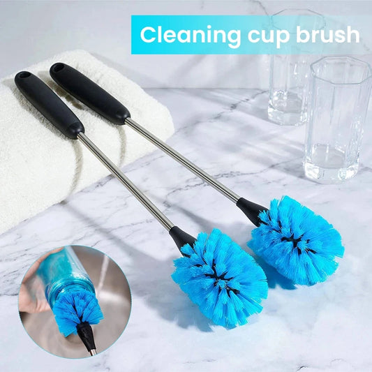3-in-1 Stainless Steel Bottle Brush Set - Long Handle Water Bottle Cleaner & Kitchen Scrubbing Tool