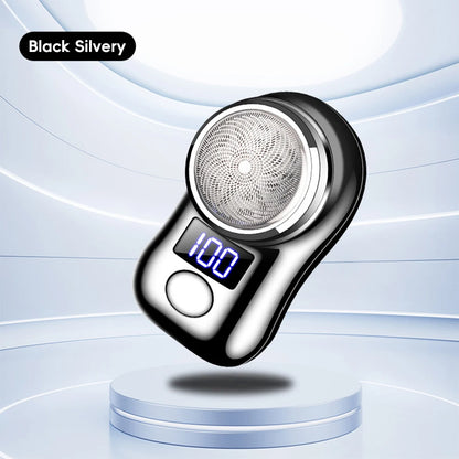 USB Rechargeable Men’s Electric Shaver with LED Display – Portable Waterproof Mini Rotary Razor for Travel and Beard Grooming