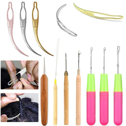 1Pcs/Lot Dreadlock Needle - 1-2 Hook and 1-3 Hooks Style - 0.5mm and 0.75mm - Natural Bamboo Hair Weaving Tool for Braids and Dreadlocks