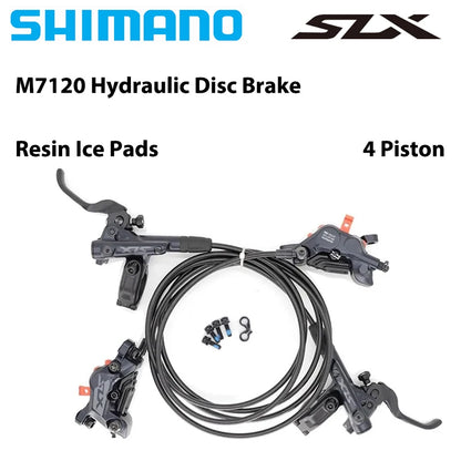 SHIMANO DEORE XT/SLX Hydraulic Disc Brake Set – M6100–M8120 2/4 Piston Original MTB Brakes for Mountain Bikes