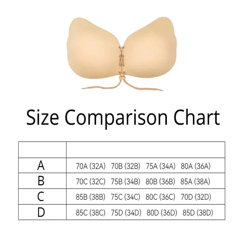Invisible Pull Rope Bra with Anti-Protrusion Breast Patches – Backless Wedding Dress Underwear